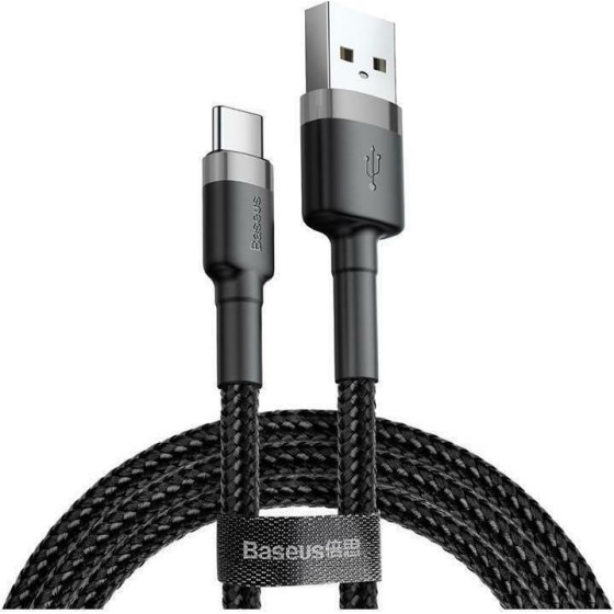 Baseus Type-C Cafule Cable 2A 2m Gray + Black - (CATKLF-CG1)