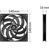 Arctic P14 Pwm Pst - 140mm Pressure Optimized Case Fan | Slim Profile | Pwm Controlled Speed Pst - (ACFAN00268A)