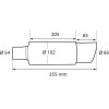 Lampa ������ ��� ���������� ������ (201) Inox MU-3 �54 �����: 355mm - 1 TEM. - (60066)