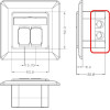Goobay ��������� ����� Cat 6 2x RJ45, 80x80mm, ����� - (68244)