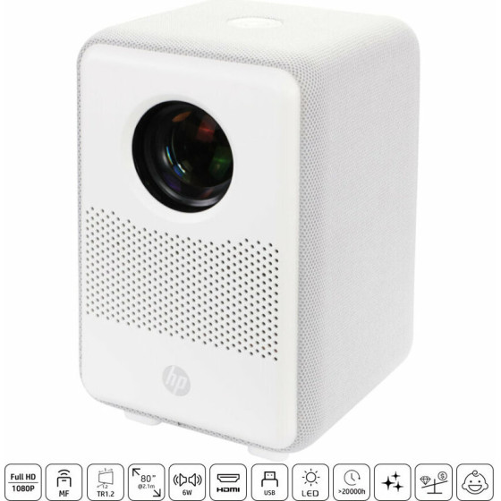 HP Projector Full Hd �� ����� LED, ������������ �����, HDMI, ����� USB, ��������������� ��� Aux-Out - (CC200/GRS)