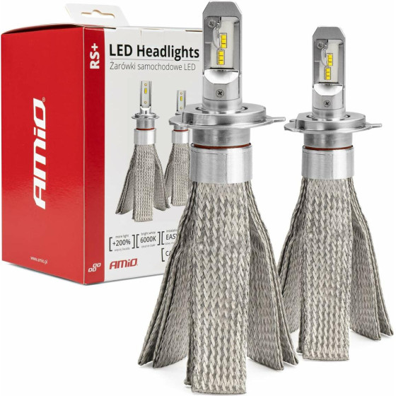 AMiO H4 RS+ Series 12-36V 50W 6000K 3500lm +200% Led CAN-Bus (������ ������� ������) - 2 ���. - (01082)