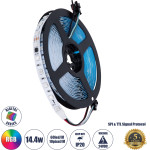 GloboStar Digital Pixel Addressable Strip - Smd 5050 14.4W/m 60LED/m 10PIXEL/m SPI/Ttl Protocol Ic WS2811/SM16703P 1152lm/m 120� Dc 24V IP20 Rgb - ����� ���� - �5000 x �10 x �2mm - ���������� 5 ������ - 5 ������ ������� - (90596)