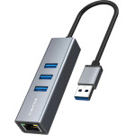 Cabletime Usb Hub CT-AMLU3, RJ45 & 3x Usb �����, 5Gbps, 1000Mbps, ���� - (CT-AMLU3-AG)