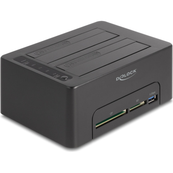 DeLock Docking Station Clone function, 2x HDD, CF/SD, 5Gbps, ����� - (64183)