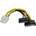 Powertech ������� Eps 8pIn �� 2x Sata 15pIn 15cm - (CAB-W039)