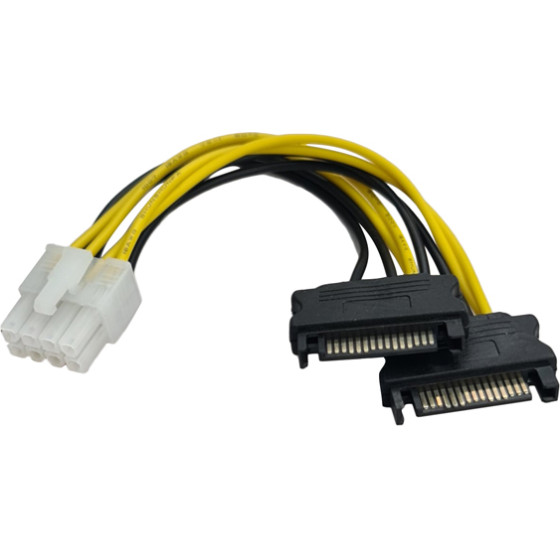 Powertech ������� Eps 8pIn �� 2x Sata 15pIn 15cm - (CAB-W039)