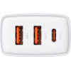 Baseus Compact Quick Charger Type-C/2xUsb 30W White - (CCXJ-E02)