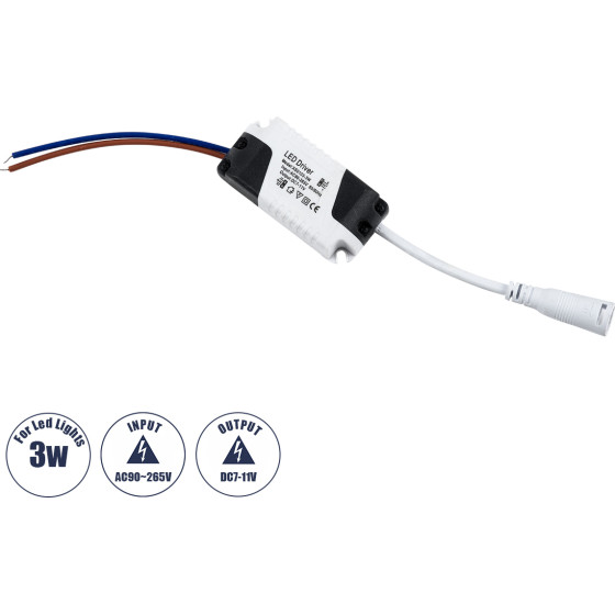 GloboStar �������� ����������� Selv ��� �������� Led 3W - Ac 220-240V �� Dc 7-11V - IP20 L6 x W3 x H2cm - 3 Years Warranty - (73075)