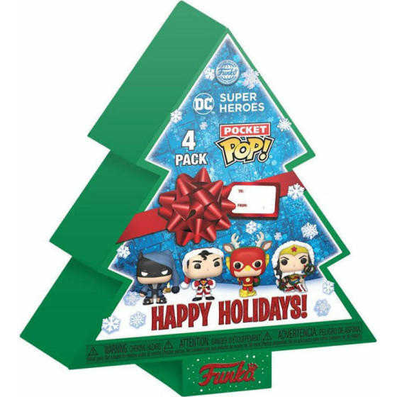 Funko Pocket Pop! 4-Pack Marvel - Happy Holidays Tree Box (Glows in the Dark) (Diamond Collection) Vinyl Figures Keychain