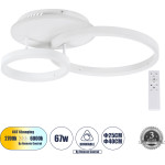 GloboStar Venom ���������-������ Led Cct 67W 8107lm 360� Ac 220-240V - �������� �������� ���� ���������������� All In One ����� 6000k+������ 4500k+����� 2700k Dimmable �25+40cm+Backlight - ����� - 3 Years Warranty - (61121)