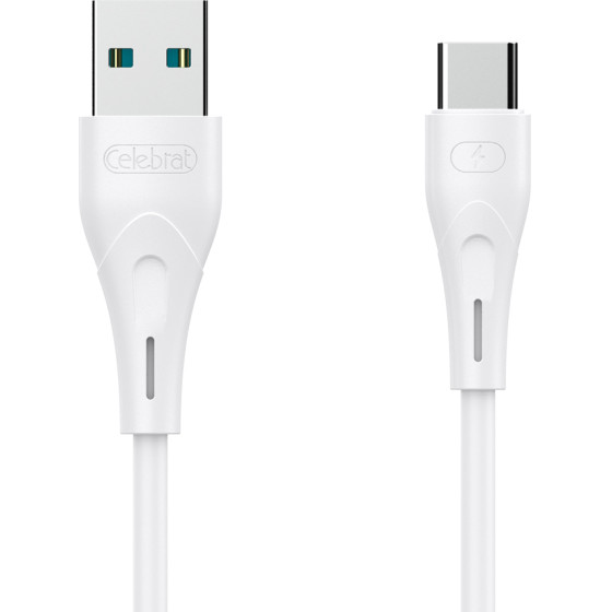 Celebrat ������� Usb �� USB-C CB-18T, 15W 3A, 1m, ����� - (CB-18T-WH)