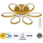 GloboStar Margaret ��������� ������ Design Led Cct 54W 6210lm 360� Ac 220-240V - �������� �������� ���� ���������������� All In One ����� 6000k+������ 4500k+����� 2700k Dimmable �57 x �12cm - ����� �������� - 3 Years Warranty - (61403)