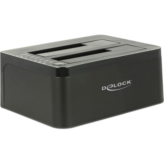 DeLock Docking Station Clone function, 2x HDD/SSD, 6Gb/s, ����� - (62661)