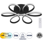 GloboStar Margaret ��������� ������ Design Led Cct 54W 6210lm 360� Ac 220-240V - �������� �������� ���� ���������������� All In One ����� 6000k+������ 4500k+����� 2700k Dimmable �57 x �12cm - ����� - 3 Years Warranty - (61400)
