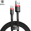 Baseus Cafule Braided Usb 2.0 Cable USB-C Male - USB-A Male Black/Red 3m - (CATKLF-U91)