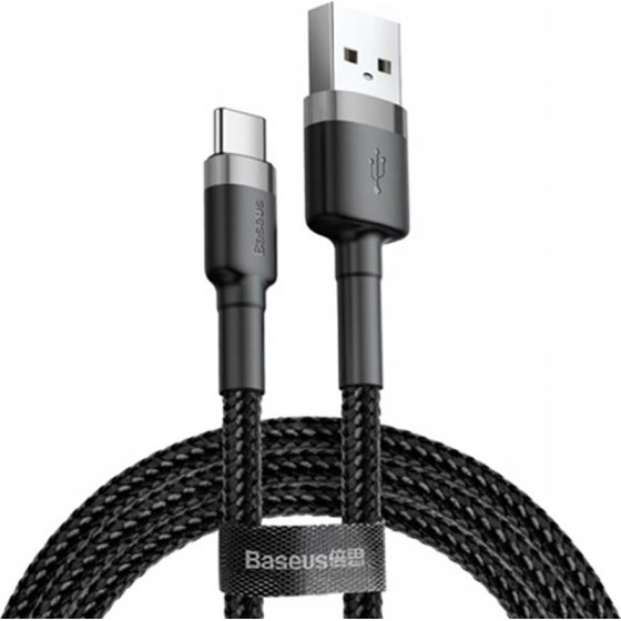 Baseus Cafule Braided Usb 2.0 Cable USB-C Male - USB-A Male ����� 1m - (CATKLF-BG1)