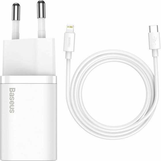 Baseus ��������� �� ���� USB-C ��� ������� Lightning 20W Power Delivery ������ (Super Si 1C) - (TZCCSUP-B02)