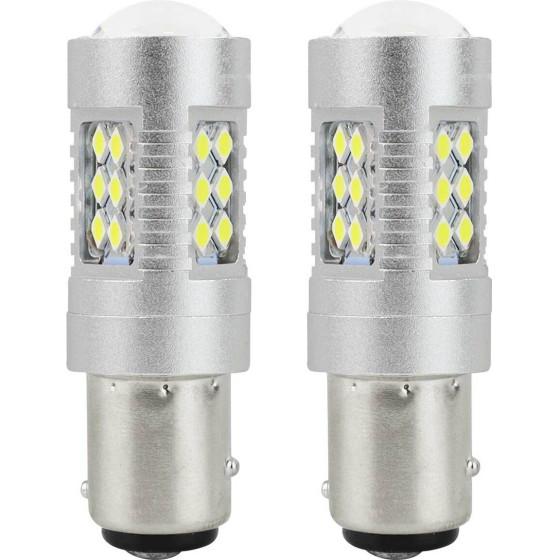 AMiO P21/5W BA15d 12/24V 24xSmd 3030 6.000K Led CAN-Bus 15SMd 2835 -2 ���. - (01438)