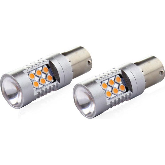 AMiO PY21W 12/24V 6.000k 0.54A - 6.48W 800lm Led 24xSMD3030 CAN-Bus ��������� 18x56mm -2 ���. - (02580)