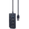 Gembird 4-Port Usb Hub (1XUSB3.1+3XUSB2.0) With Switches - (UHB-U3P1U2P3P-01)