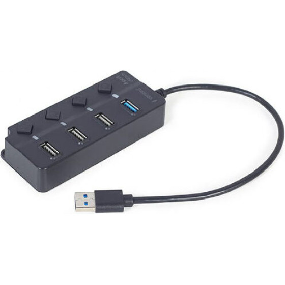 Gembird 4-Port Usb Hub (1XUSB3.1+3XUSB2.0) With Switches - (UHB-U3P1U2P3P-01)