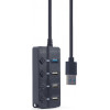 Gembird 4-Port Usb Hub (1XUSB3.1+3XUSB2.0) With Switches - (UHB-U3P1U2P3P-01)