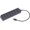 Gembird 7-Port Usb Hub (1XUSB3.1+6XUSB2.0) With Switches - (UHB-U3P1U2P6P-01)