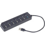 Gembird 7-Port Usb Hub (1XUSB3.1+6XUSB2.0) With Switches - (UHB-U3P1U2P6P-01)