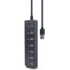 Gembird 7-Port Usb Hub (1XUSB3.1+6XUSB2.0) With Switches - (UHB-U3P1U2P6P-01)