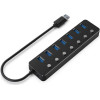 Gembird 7-Port USB3.1 (GEN1) Hub With Switches - (UHB-U3P7P-01)