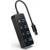 Gembird USB3.1 (GEN1) Powered 4-Port Hub With Switches - (UHB-U3P4P-01)