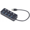 Gembird USB3.1 (GEN1) Powered 4-Port Hub With Switches - (UHB-U3P4P-01)