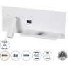 GloboStar Paladin �������� ��������� ������ - ������ ����������� Bed Side Led 6W 720lm 36� Ac 220-240V - Reading Light & ������ �������� - ��������� Usb 3A & Wireless 20W - �30 x �11 x �12cm - ������ ����� 4500K - ����� - ���� - (61354)