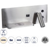 GloboStar Paladin �������� ��������� ������ - ������ ����������� Bed Side Led 6W 720lm 36� Ac 220-240V - Reading Light & ������ �������� - ��������� Usb 3A & Wireless 20W �30x�11x�12cm - ������ ����� 4500K ����� �������� �������� - (61355)