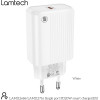 Lamtech Fast Charger TYPE-C PD20W White - (LAM112686)