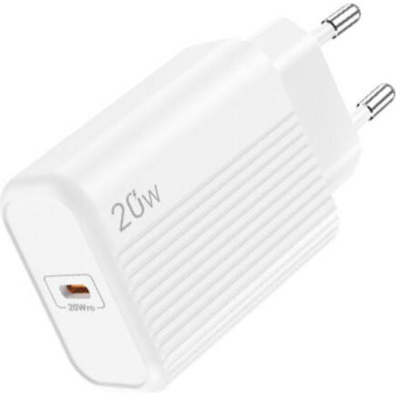 Lamtech Fast Charger TYPE-C PD20W White - (LAM112686)