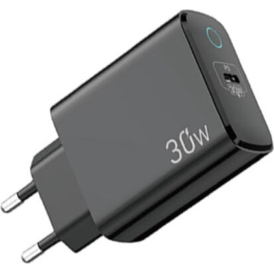 Lamtech Fast Charger TYPE-C PD30W Black - (LAM112730)