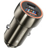 Lamtech Metal Car Charger QC3.0 & PD20W Metal Gray - (LAM112662)