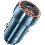 Lamtech Metal Car Charger QC3.0 & PD20W Saphire Blue - (LAM112679)