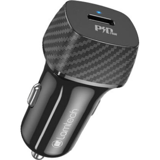 Lamtech Premium Fast IN-Car Charger TYPE-C PD20W Black - (LAM112778)