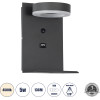 GloboStar Crown �������� ��������� ������ - ������ ����������� Bed Side Led 5W 550lm 120� Ac 220-240V - Reading Light - ��������� Usb 3A - �15 x �15 x �23cm - ������ ����� 4500K - ���� ������� - (61372)