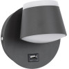 GloboStar Regency �������� ��������� ������ - ������ ����������� Bed Side Led 8W 920lm 120� Ac 220-240V - Reading Up/Down Light - ��������� Usb 3A - �12 x �12 x �13cm - ������ ����� 4500K - ���� ������� - (61375)