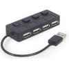 Gembird 4-Port Usb 2.0 Hub With Switches Black - (UHB-U2P4-05)