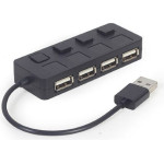 Gembird 4-Port Usb 2.0 Hub With Switches Black - (UHB-U2P4-05)
