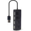 Gembird 4-Port Usb 2.0 Hub With Switches Black - (UHB-U2P4-05)