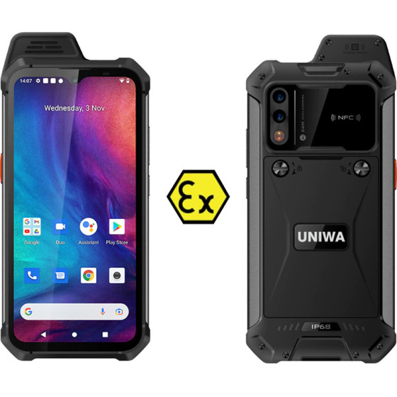 UNIWA Smartphone 6.3'', 4/64GB, ����� 2W, Atex Zone 2, IP68, ����� - (W888)