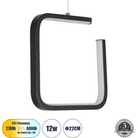 GloboStar Ceroba �������� ��������� ������ Linear Design Led Cct 12W 1320lm 360� Ac 220-240V - �������� �������� ���� �������� On/Off All In One ����� 6000k+������ 4500k+����� 2700k �22 x �2 x �22cm - ����� - 3 Years Warranty - (61308)