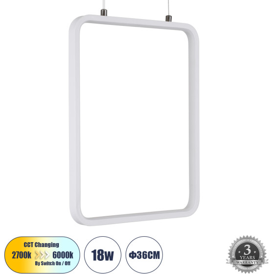 GloboStar Neroba �������� ��������� ������ Linear Design Led Cct 18W 1980lm 360� Ac 220-240V - �������� �������� ���� �������� On/Off All In One ����� 6000k+������ 4500k+����� 2700k �29 x �2 x �36cm - ����� - 3 Years Warranty - (61303)