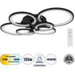 GloboStar ROYAL-R ��������� ������ Design Led Cct 135W 16200lm 360� Ac 220-240V - �������� �������� ���� ���������������� All In One ����� 6000k+������ 4500k+����� 2700k Dimmable �80.5 x �59 x �12cm - ����� - 3 Years Warranty - (61323)
